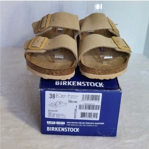 Birkenstock Arizona Soft Footbed Suede Sand Clogs Mules NIB